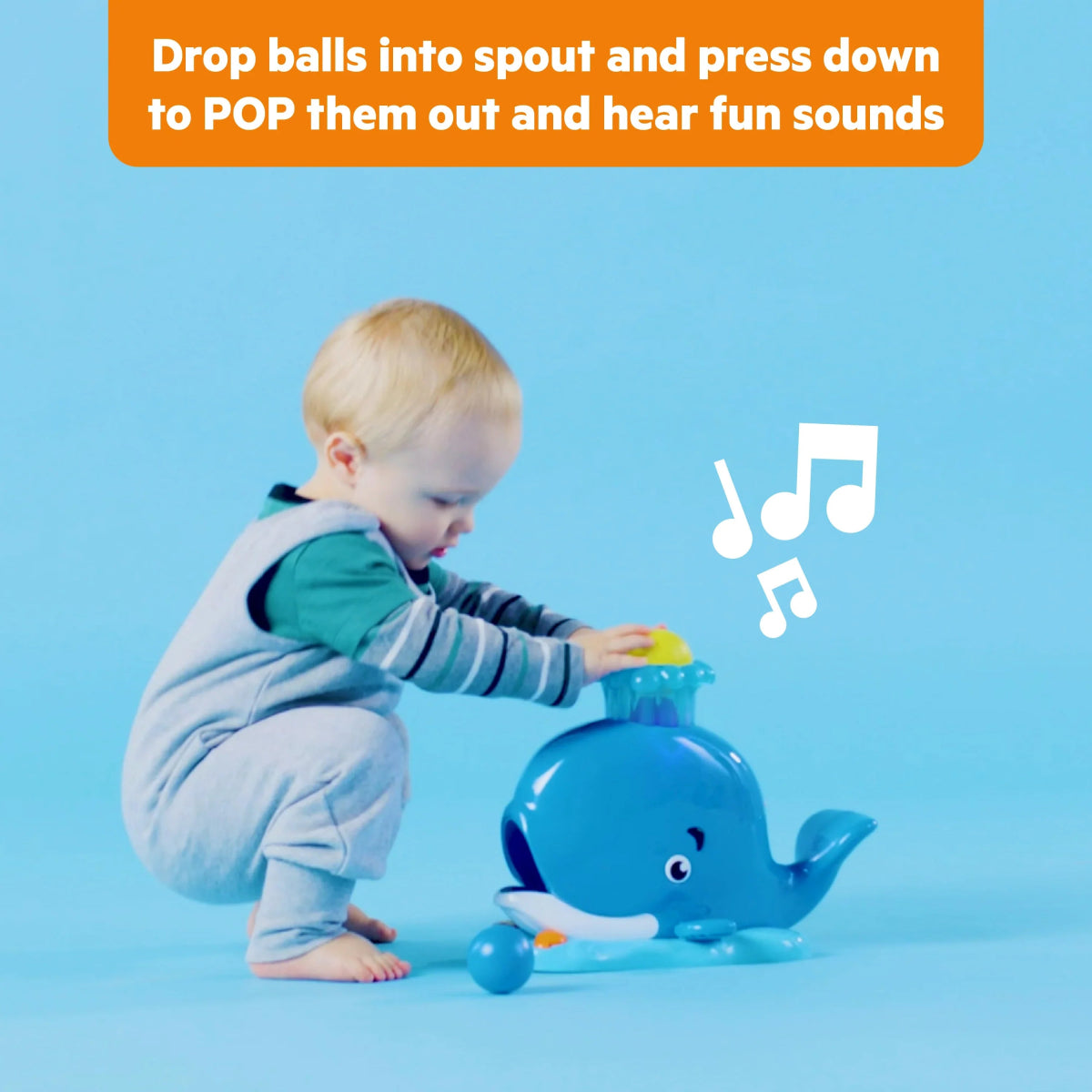 Silly Spout Whale Ball Popper Baby Activity Toy | Activity Toy | Bright Starts for Mamas & Papas LB - 6hr