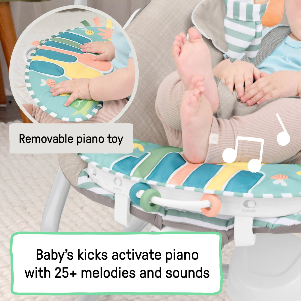 SimpleComfort Piano Playtime 4 - in - 1 Baby Swing & Rocker | Swing | Ingenuity for Mamas & Papas LB - Christmas