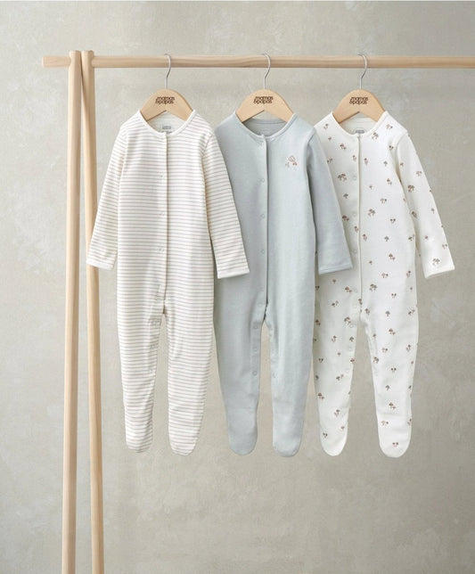 Sleepsuits (Pack of 3) - Mushroom Print | Sleepsuit | Mamas & Papas for Mamas & Papas LB - 6hr