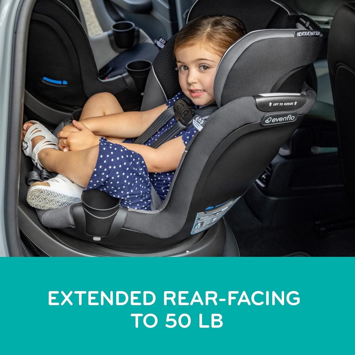 Slim 2 - in - 1 Rotational Convertible Car Seat | Car Seat | Evenflo for Mamas & Papas LB - Baby Gear