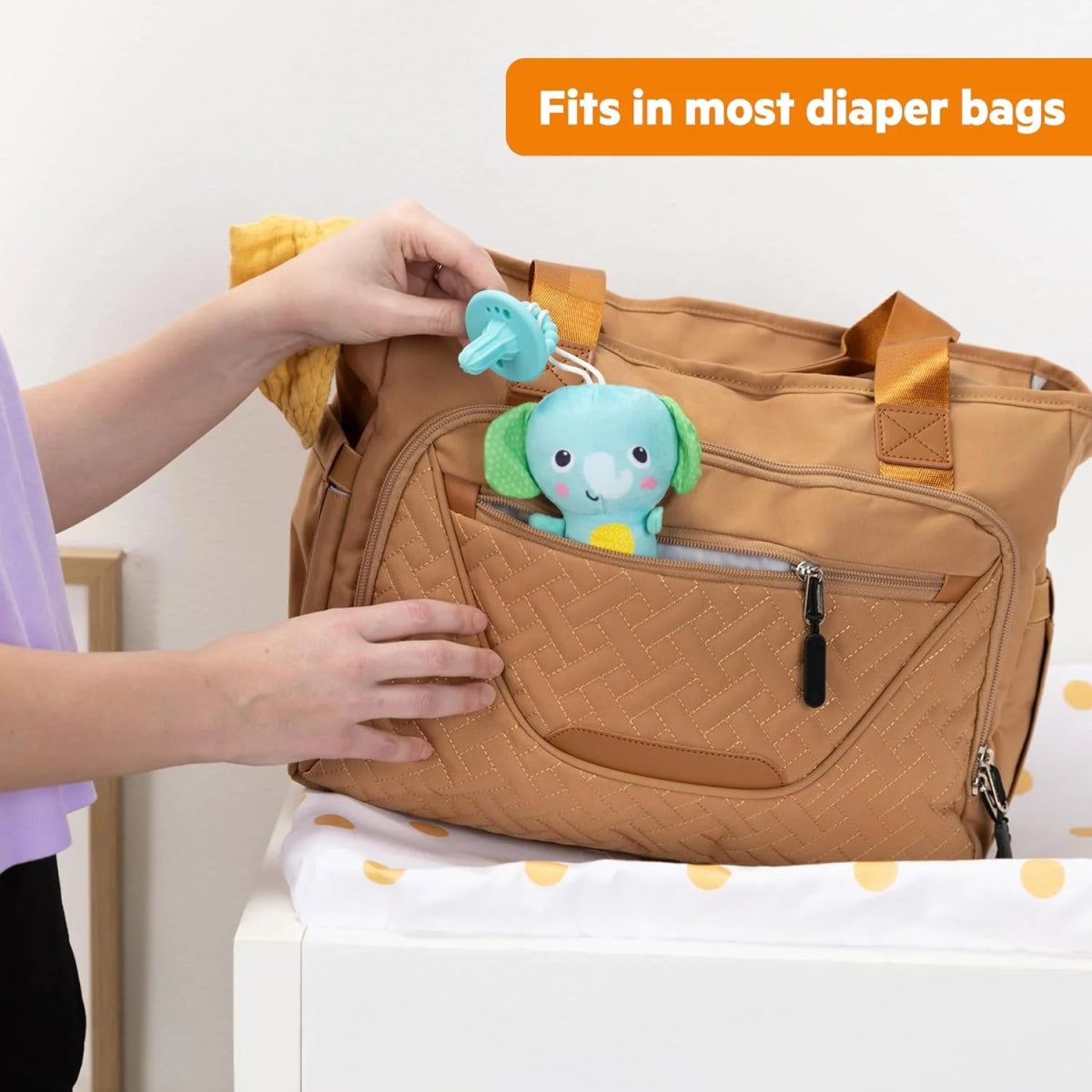 SootheMate Plush Elephant Teether Toy with Detachable Silicone Teether | Teether | Bright Starts for Mamas & Papas LB - 6hr