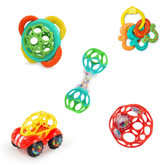 Soothers & Shakers 5 Piece Gift Set, On the Go Baby Toys | Rattle | Bright Starts for Mamas & Papas LB - 6hr