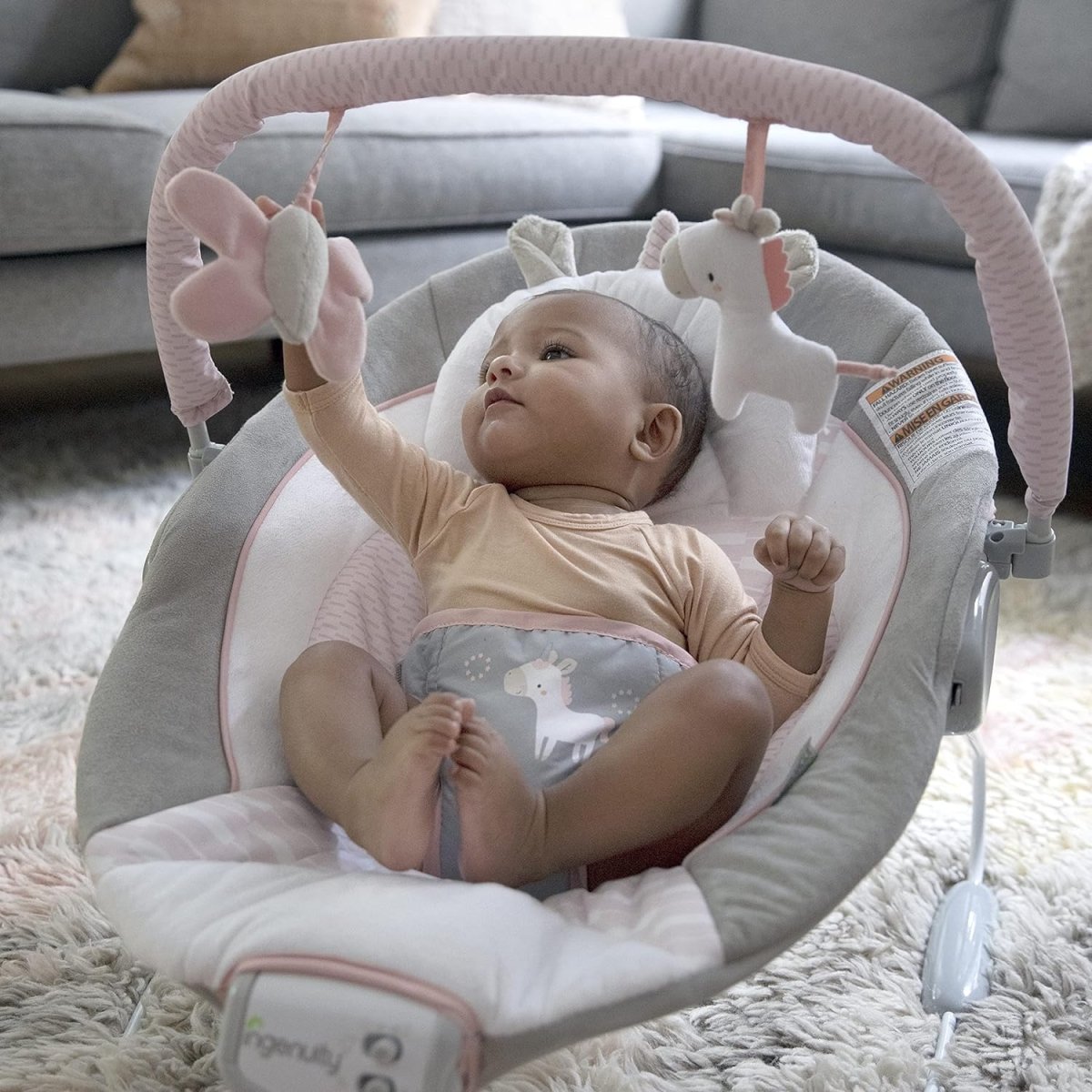 Soothing Baby Bouncer Infant Seat with Vibrations | Bouncer | Ingenuity for Mamas & Papas LB - Activity & Sensory Toys