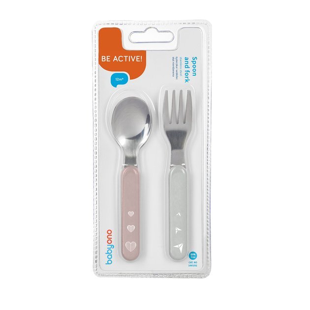 Stainless Steel Spoon & Fork | Utensil | Babyono for Mamas & Papas LB - 6hr