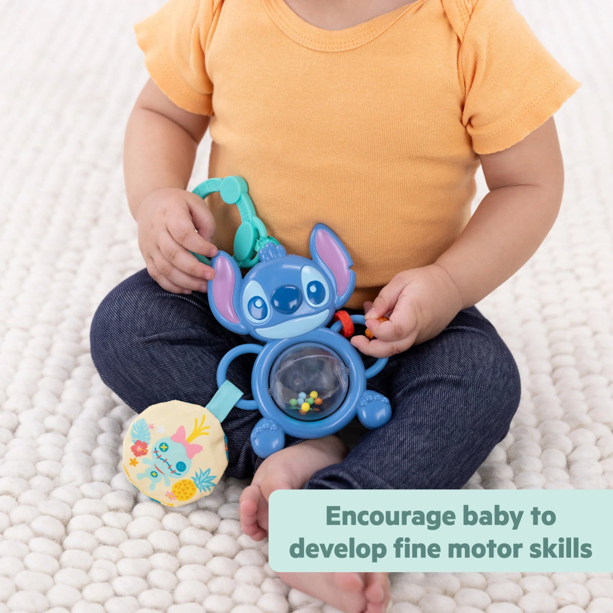 Stitch Tummy Tumble Activity Toy, On The Go Toy, For Newborns & Up | Crib Toy | Bright Starts for Mamas & Papas LB - 6hr
