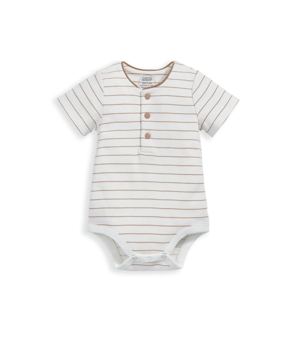 Stripe Bodysuit & Short Outfit Set | Sleepsuit | Mamas & Papas for Mamas & Papas LB - 6hr