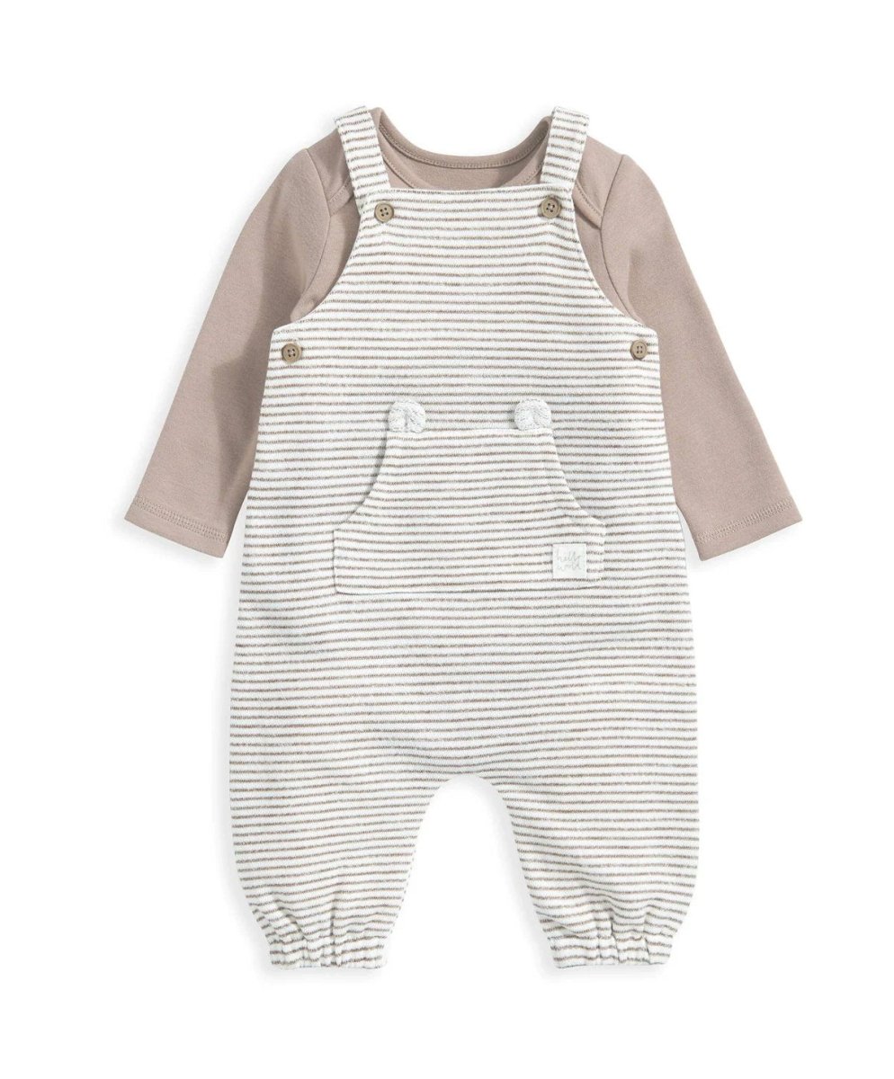 Stripe Dungarees & Bodysuit Outfit Set | Dungaree | Mamas & Papas for Mamas & Papas LB - 6hr
