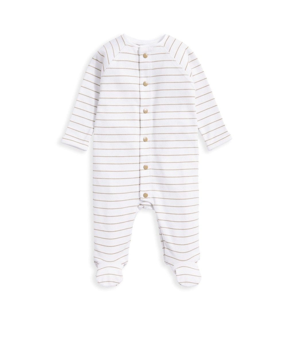 Stripe Sleepsuit - Toffee | Sleepsuit | Mamas & Papas for Mamas & Papas LB - 6hr