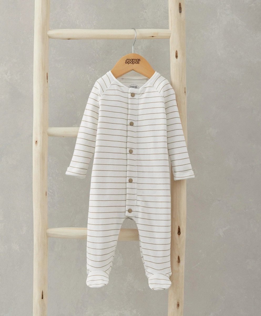 Stripe Sleepsuit - Toffee | Sleepsuit | Mamas & Papas for Mamas & Papas LB - 6hr