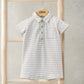 Striped Romper with Collar - White | Romper | Mamas & Papas for Mamas & Papas LB - 6hr