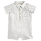 Striped Romper with Collar - White | Romper | Mamas & Papas for Mamas & Papas LB - 6hr