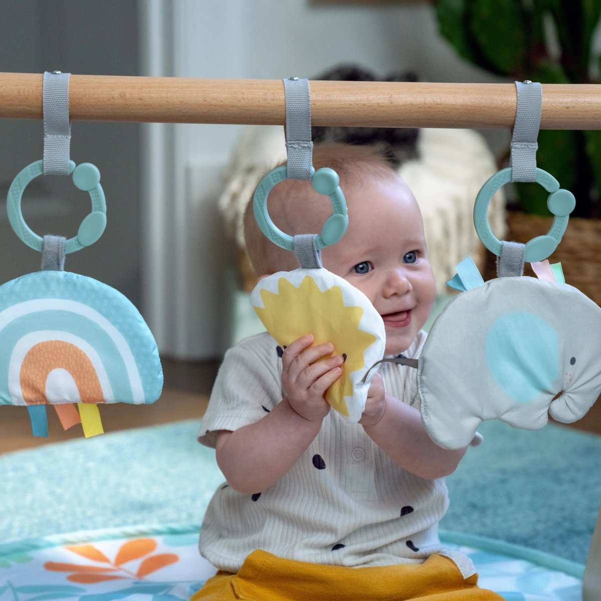 Sun Valley Wooden Toy Arch & Baby Play Mat | Play Gym | Ingenuity for Mamas & Papas LB - Activity & Sensory Toys