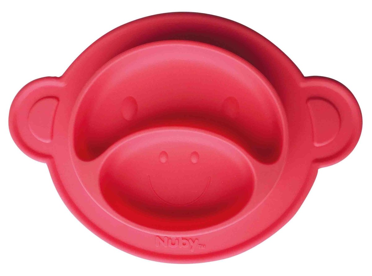 Sure Grip Miracle Suction Plate Red Monkey 9m+ | Plate | Nuby for Mamas & Papas LB - 6hr