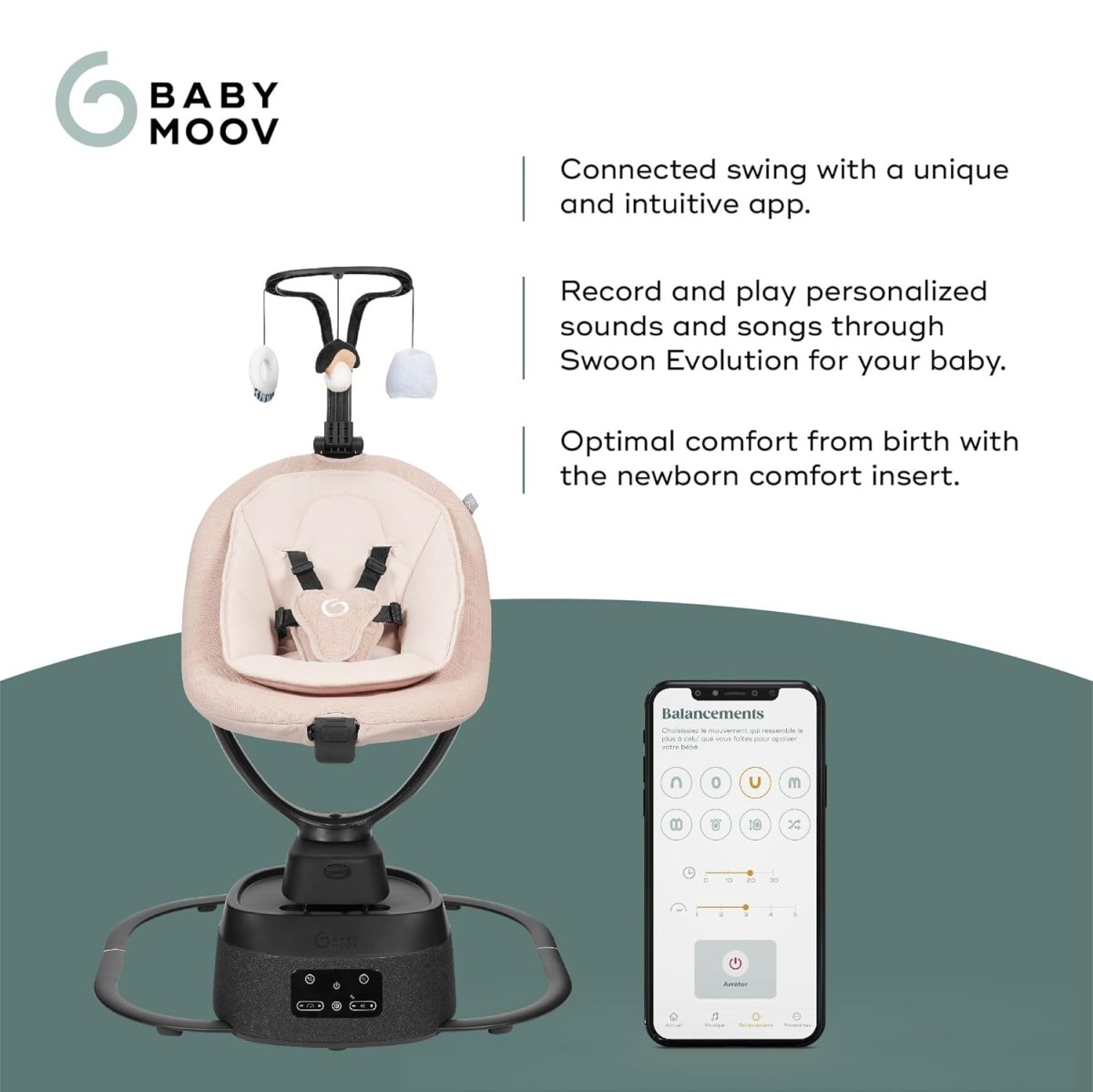 Swoon Evolution Connect App - enabled - Mocca | Baby Monitor | Babymoov for Mamas & Papas LB - category