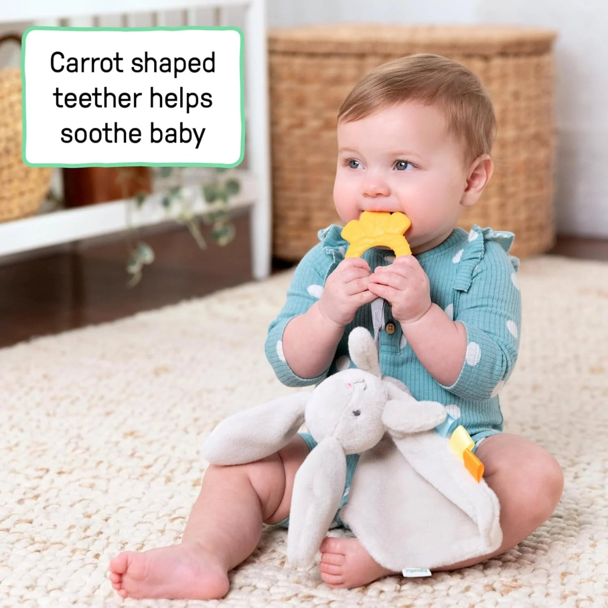 Sylvi Plush Lovey Baby Teether | Teether Plush | Ingenuity for Mamas & Papas LB - 6hr