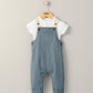 T-Shirt & Dungarees Outfit Set - Blue | Set | Mamas & Papas for Mamas & Papas LB - 6hr