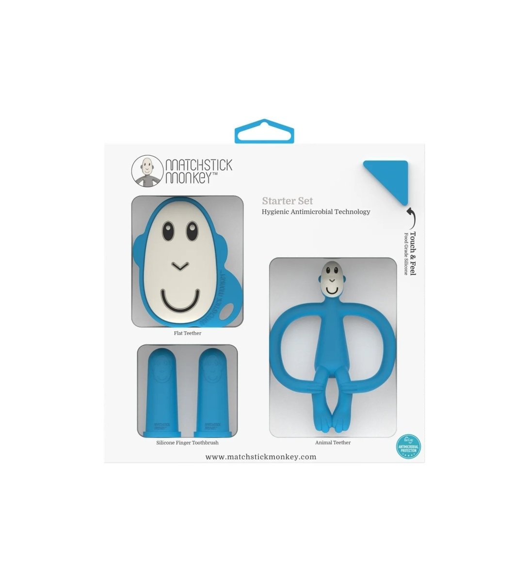 Teether Starter Set - Blue | Teether | Matchstick Monkey for Mamas & Papas LB - Activity & Sensory Toys