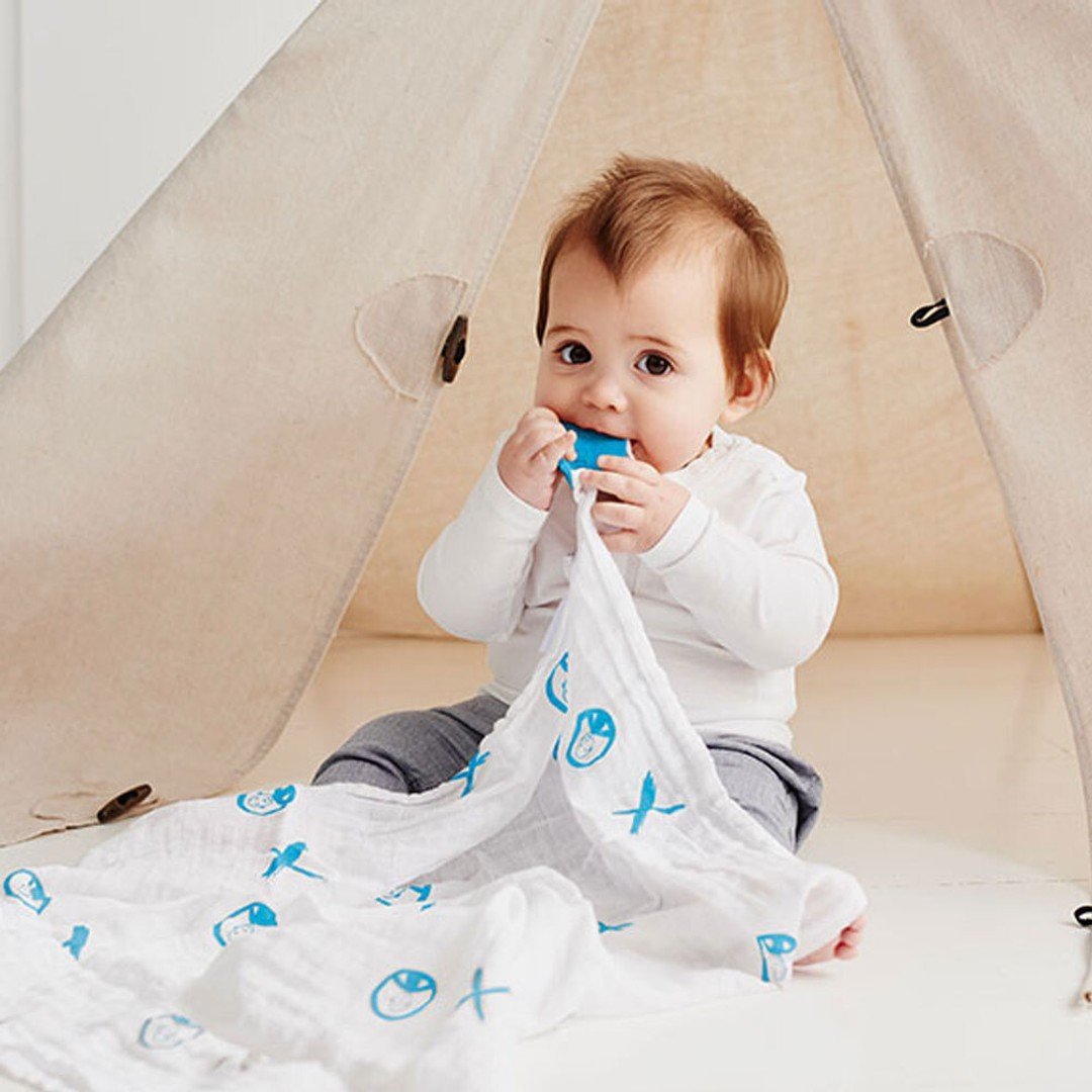 Teething Gift Set Plush Teether Muslin Blanket Baby | Teether | Matchstick Monkey for Mamas & Papas LB - Activity & Sensory Toys