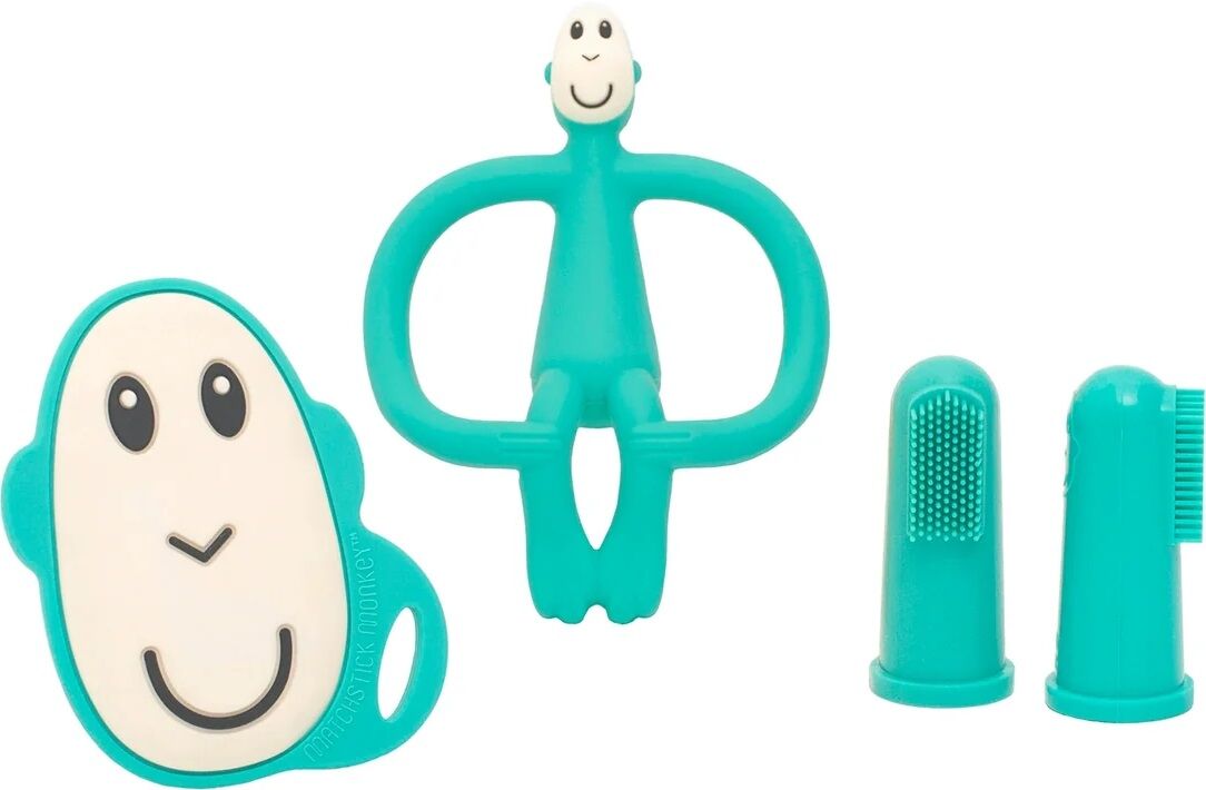 Teething Starter Set - Green Monkey | Teether | Matchstick Monkey for Mamas & Papas LB - Activity & Sensory Toys