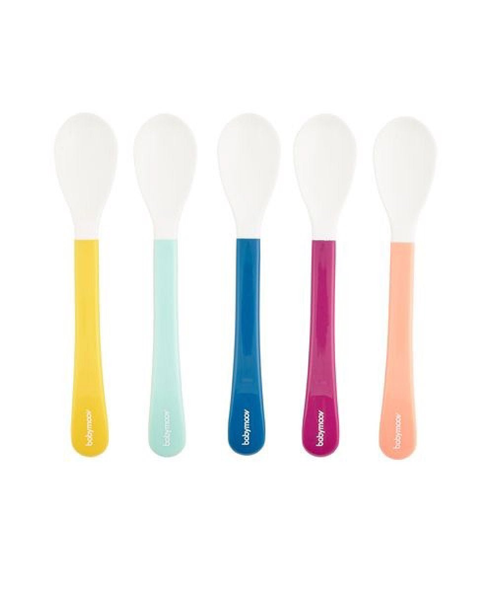 Toddler Spoons Multi - color 2nd Age Pack of 5 | Utensil | Babymoov for Mamas & Papas LB - 6hr