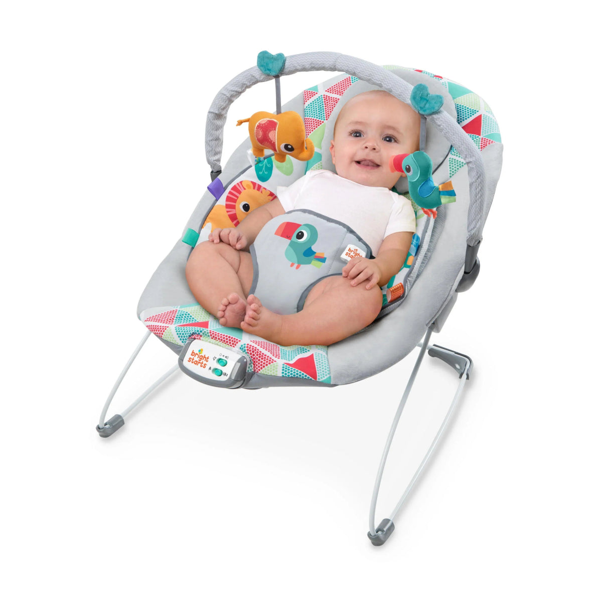 Toucan Tango Bouncer with Soothing Vibrations and Melodies | Bouncer | Bright Starts for Mamas & Papas LB - Furniture & Nursery