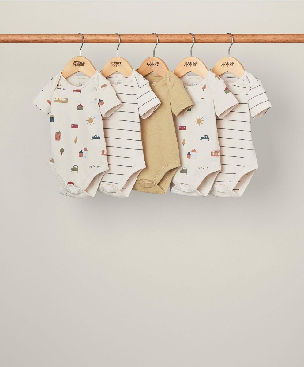 Transport Shortsleeved Bodysuits (Set of 5) | Bodysuit | Mamas & Papas for Mamas & Papas LB - 6hr