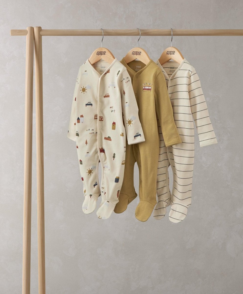Transport Sleepsuits (Set of 3) | Sleepsuit | Mamas & Papas for Mamas & Papas LB - 6hr