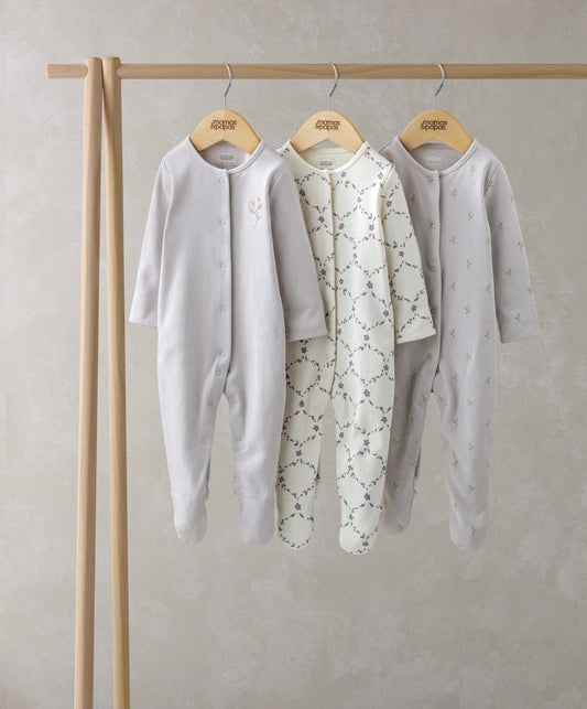 Trellis Print Sleepsuites (Set of 3) | Sleepsuit | Mamas & Papas for Mamas & Papas LB - 6hr