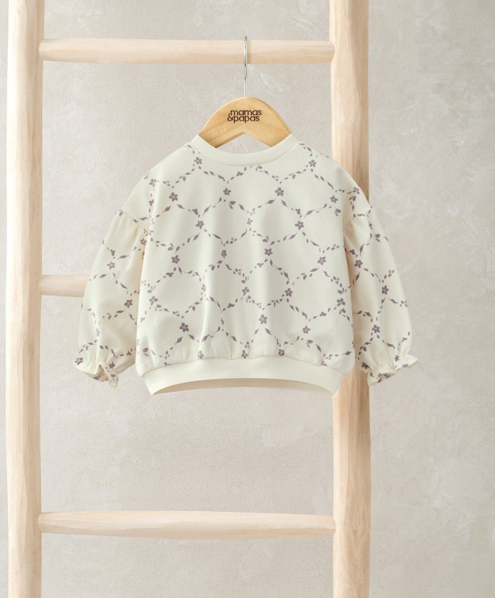 Trellis Print Sweatshirt | Shirt | Mamas & Papas for Mamas & Papas LB - 6hr