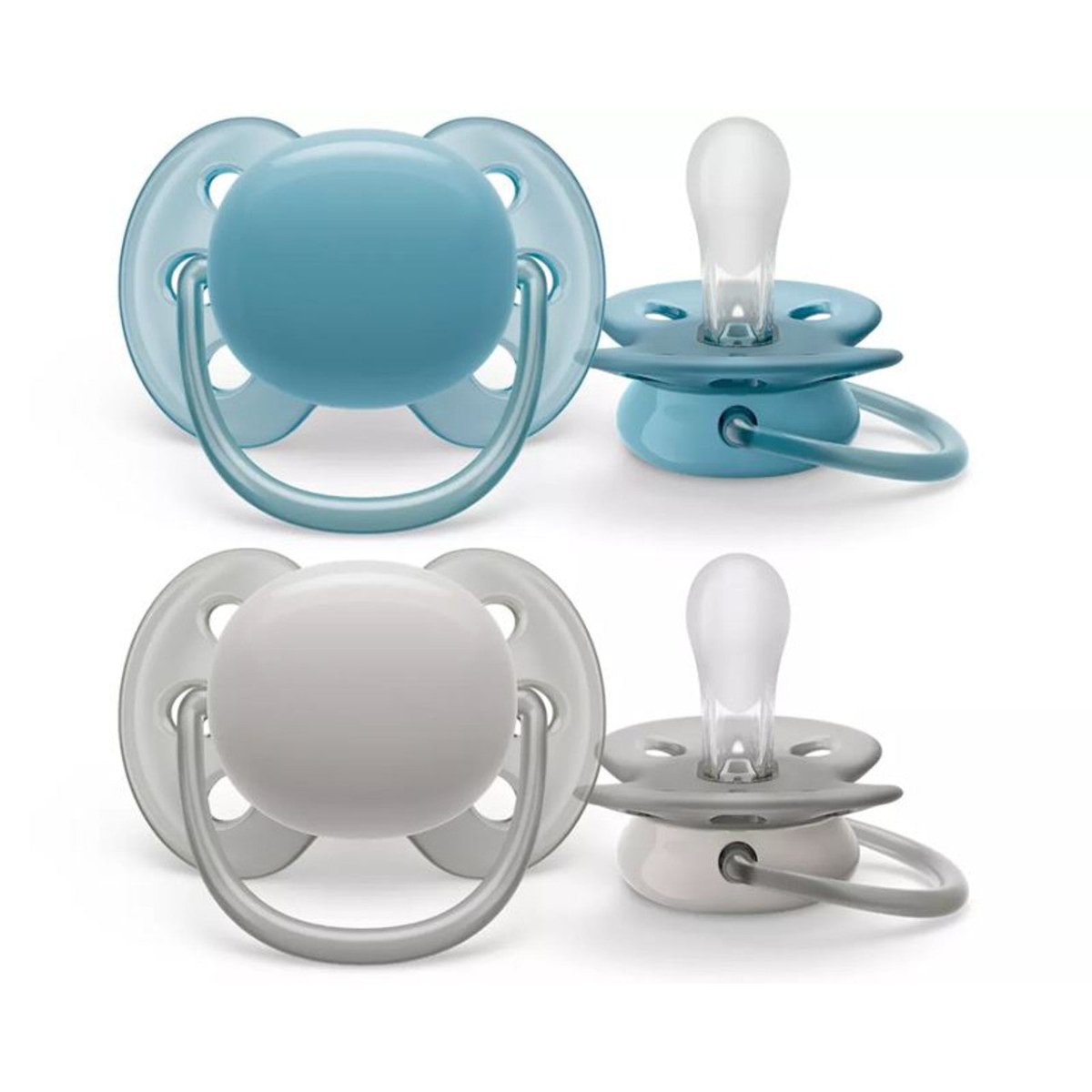 Ultra Soft Soother Girl 6 - 18m Blue/Grey | Pacifier | Avent for Mamas & Papas LB - 6hr