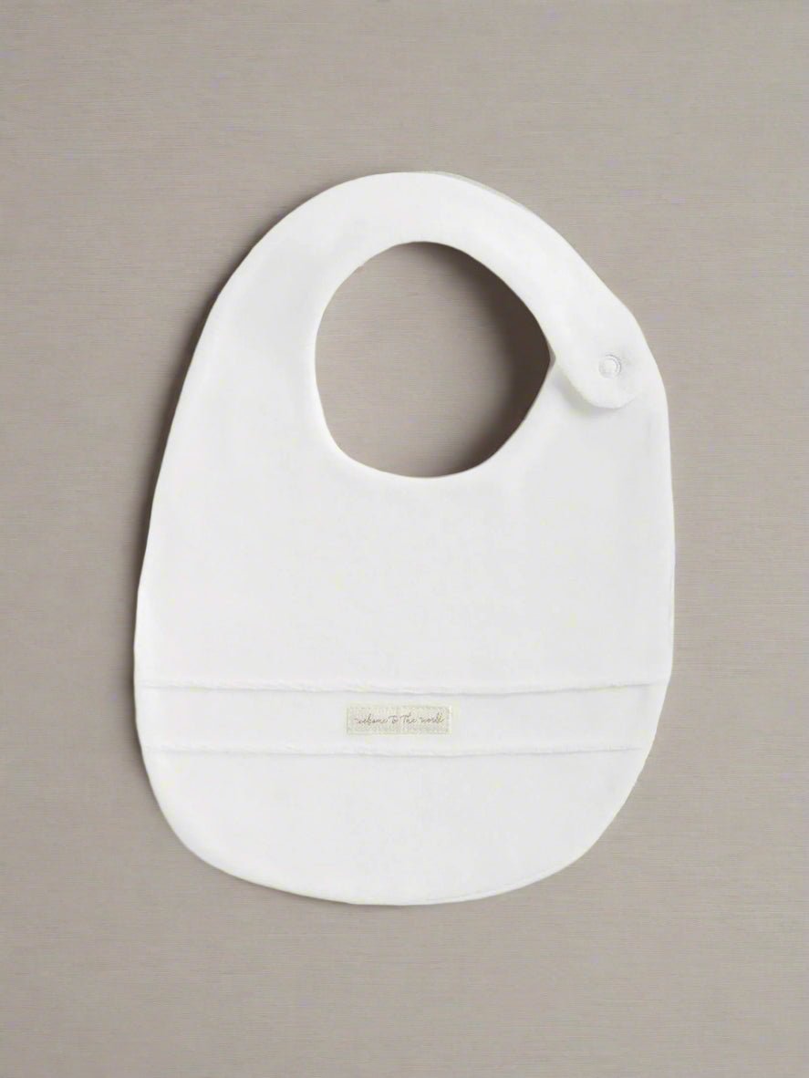 Velour Bib - White | Bib | Mamas & Papas for Mamas & Papas LB - Bibs & Muslins