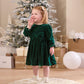 Velvet Bow Dress Green | Dress | Mamas & Papas for Mamas & Papas LB - 6hr