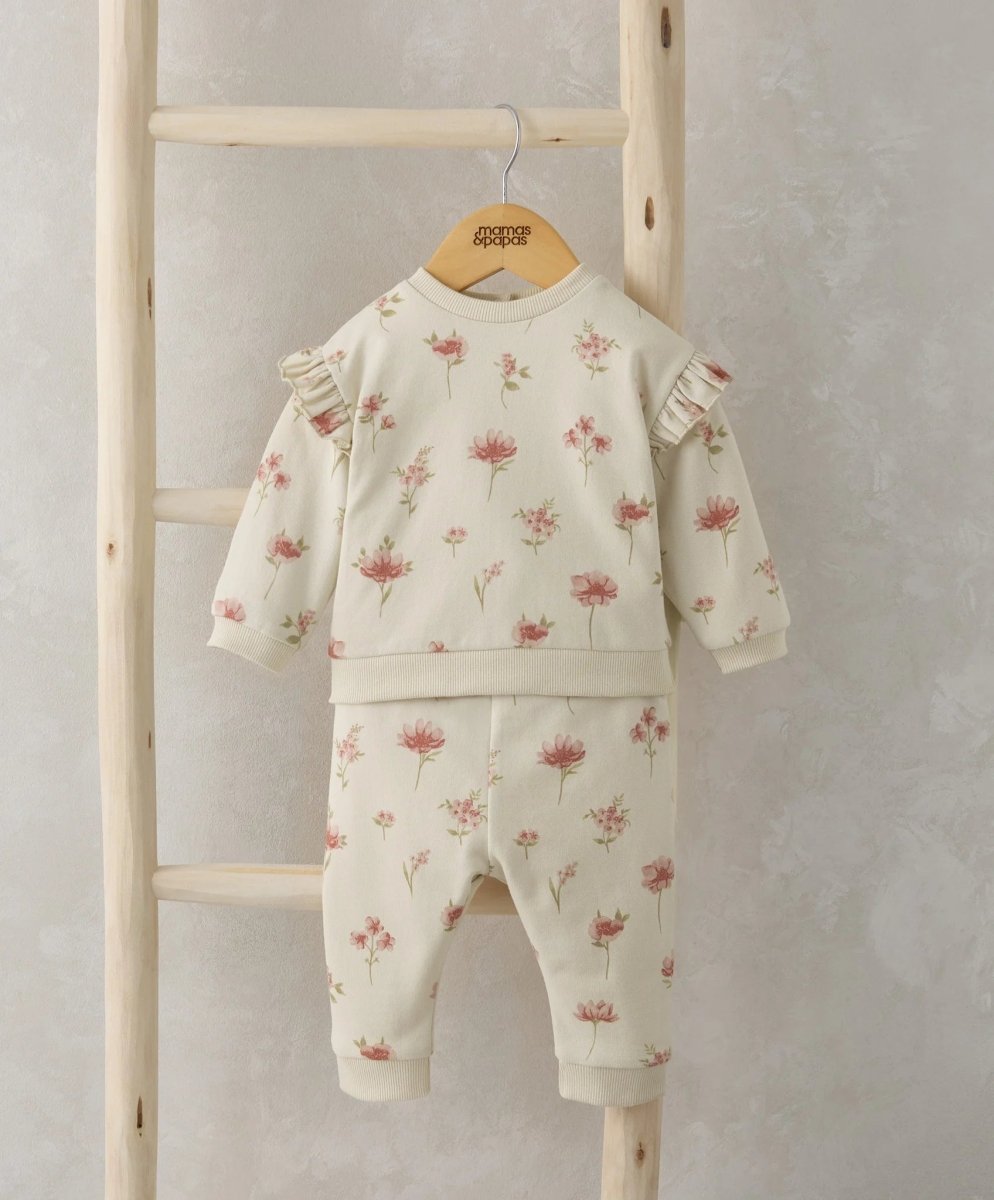 Watercolour Floral Sweatshirt & Joggers | Set | Mamas & Papas for Mamas & Papas LB - 6hr