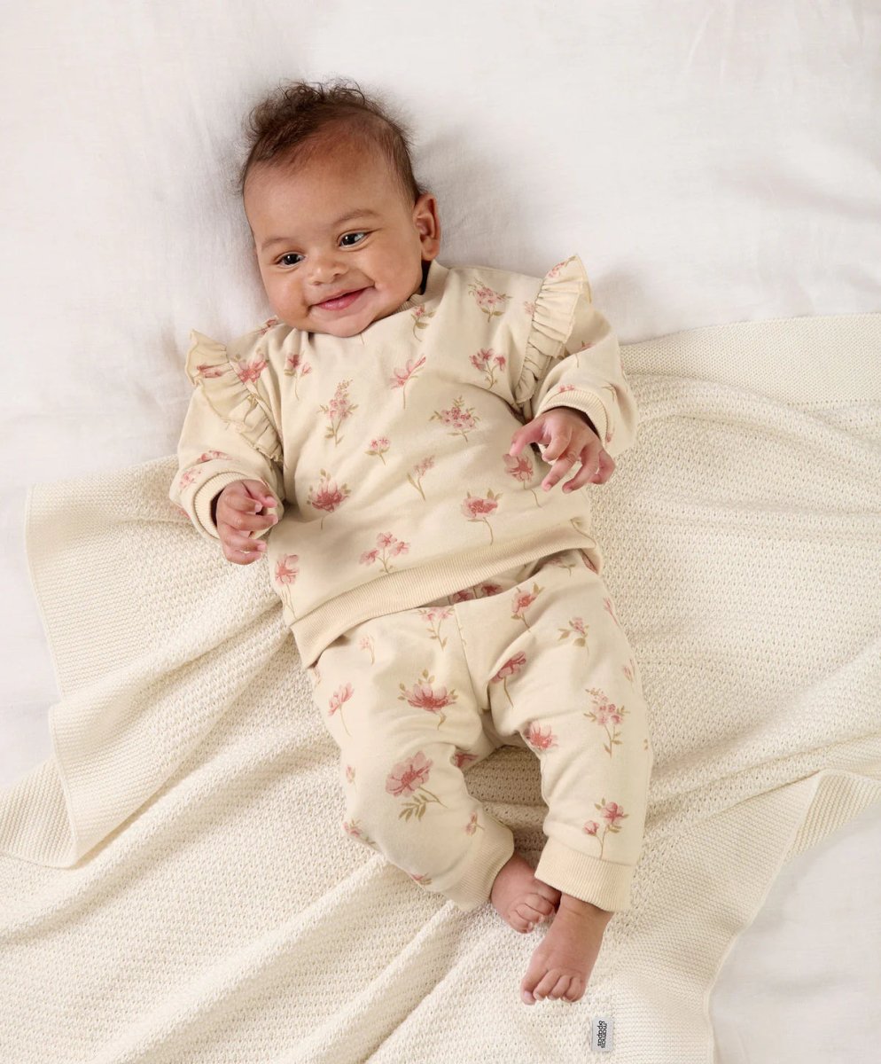 Watercolour Floral Sweatshirt & Joggers | Set | Mamas & Papas for Mamas & Papas LB - 6hr