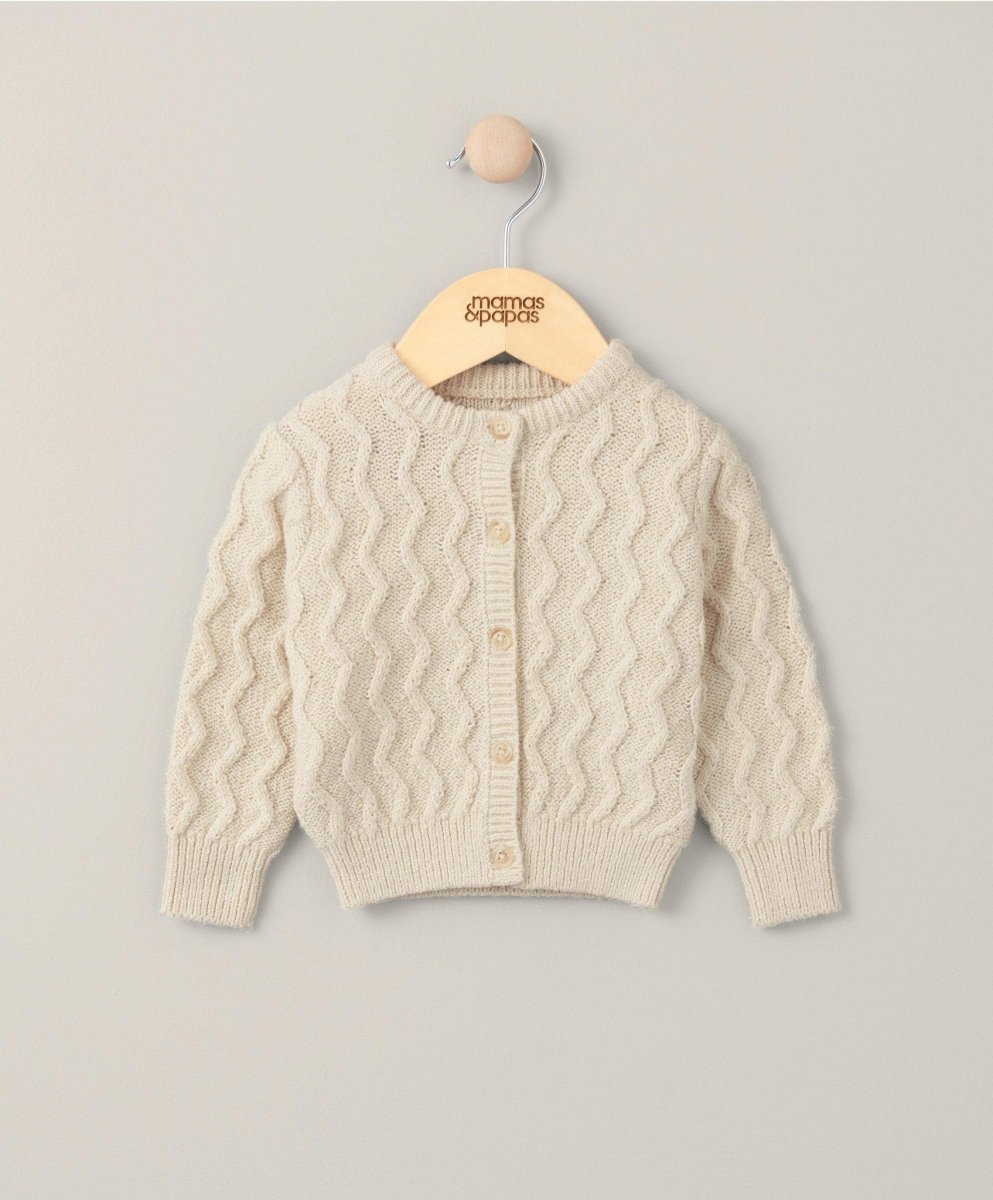 Wave Stitch Cardigan - Sand | Cardigan | Mamas & Papas for Mamas & Papas LB - 6hr