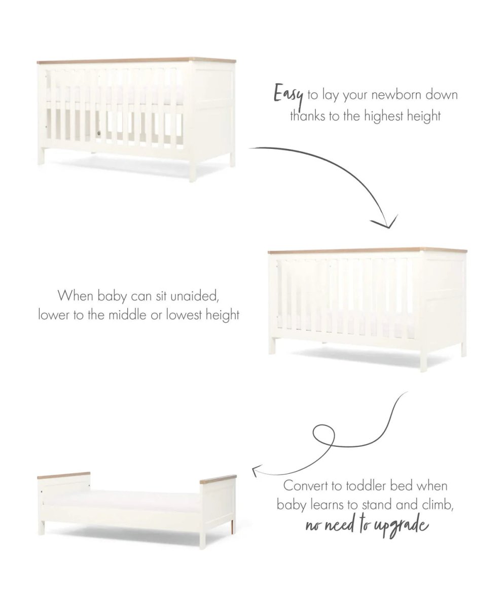Wedmore Cotbed - White/Natural | Cot | Mamas & Papas for Mamas & Papas LB - Cots & Cotbeds