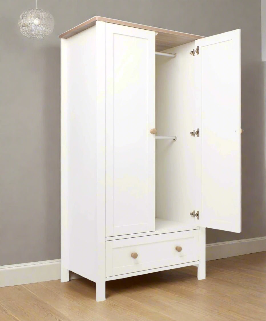 Wedmore Nursery Wardrobe - White/Natural | Wardrobe | Mamas & Papas for Mamas & Papas LB - Furniture & Nursery