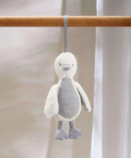 Welcome To The World Chime Duck Travel Toy - Grey | Plush & Soft Toy | Mamas & Papas for Mamas & Papas LB - 6hr