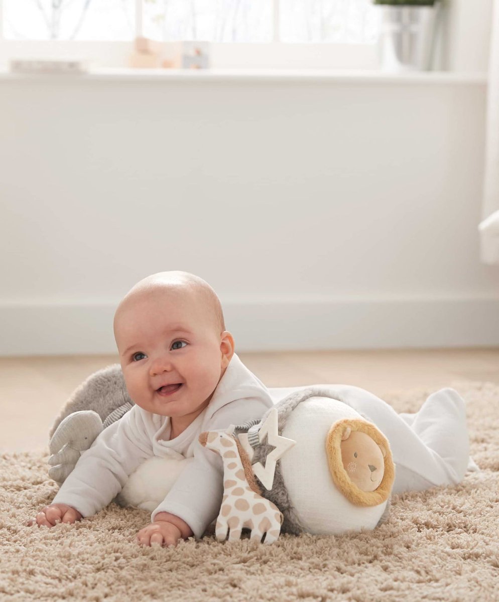 Welcome To The World Elephant Tummy Time Roll - Grey | Tummy Time Mat | Mamas & Papas for Mamas & Papas LB - 6hr