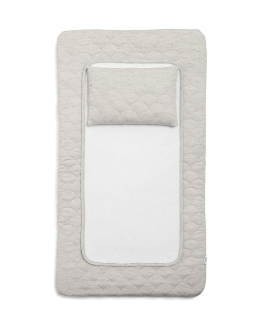 Welcome To The World Luxury Changing Mat - Scalloped Grey | Changing Mat | Mamas & Papas for Mamas & Papas LB - 6hr