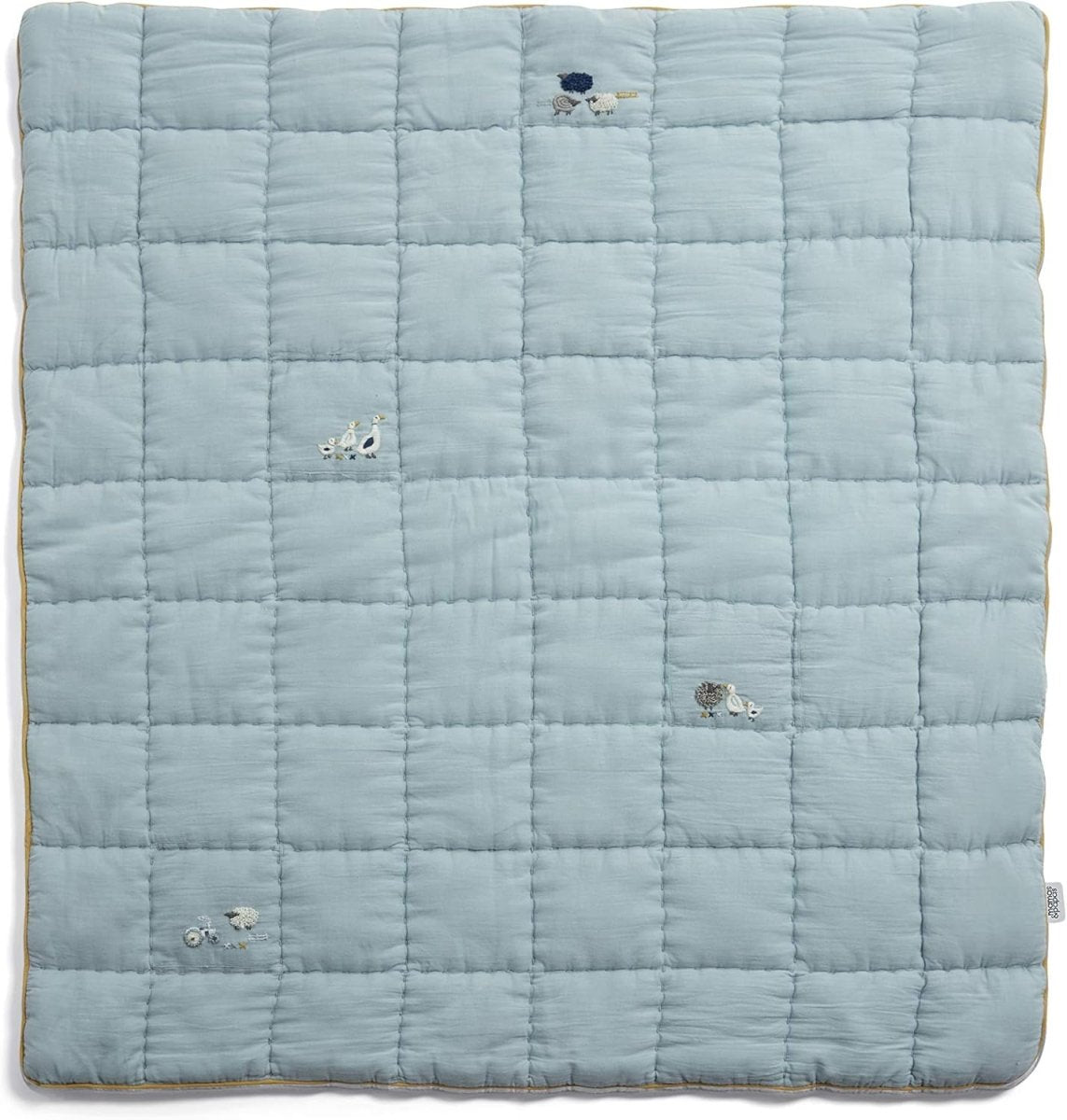 Welcome To The World Quilt Bedding Cotbed - Blue | Nursery Bedding | Mamas & Papas for Mamas & Papas LB - 6hr