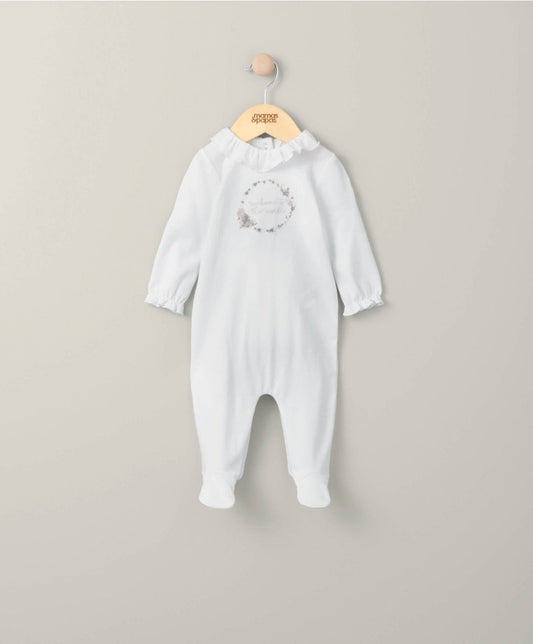 Welcome To The World Sleepsuit - White | Sleepsuit | Mamas & Papas for Mamas & Papas LB - 6hr