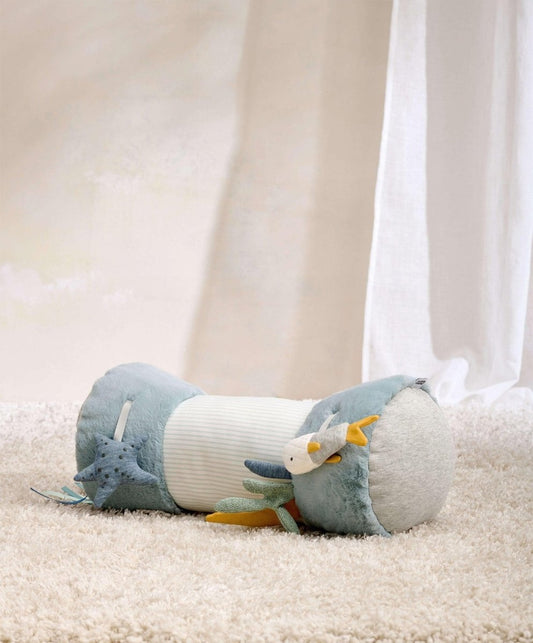 Welcome To The World Under The Sea Tummy Time Roll - Blue | Tummy Time Mat | Mamas & Papas for Mamas & Papas LB - 6hr