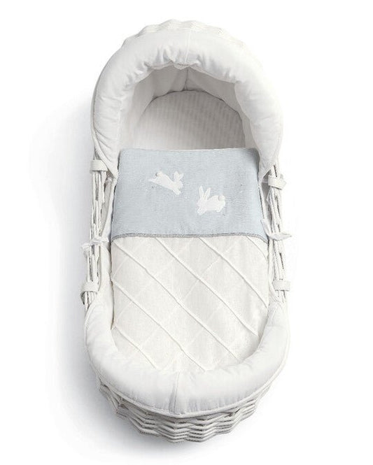 Welcome To The World Wicker Moses Basket - Blue | Mose Basket | Mamas & Papas for Mamas & Papas LB - Cribs & Bassinets