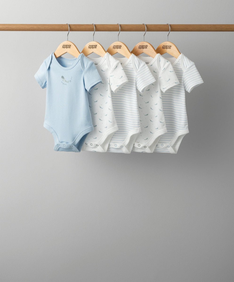 Whale Bodysuits (5 Pack) | Bodysuit | Mamas & Papas for Mamas & Papas LB - 6hr