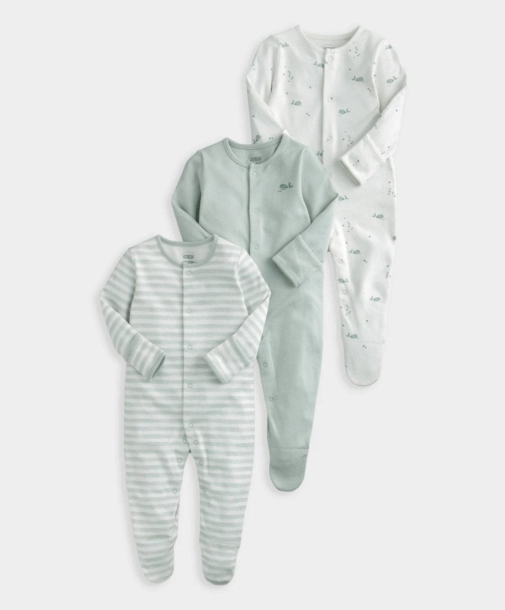 Whale Sleepsuits (Set of 3) | Sleepsuit | Mamas & Papas for Mamas & Papas LB - 6hr