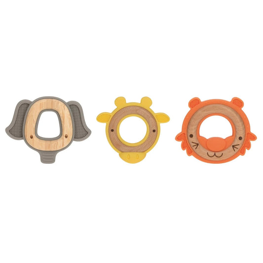 Wooden & Silicone Animal Teether Assorted 3m+ | Teether | Nuby for Mamas & Papas LB - 6hr
