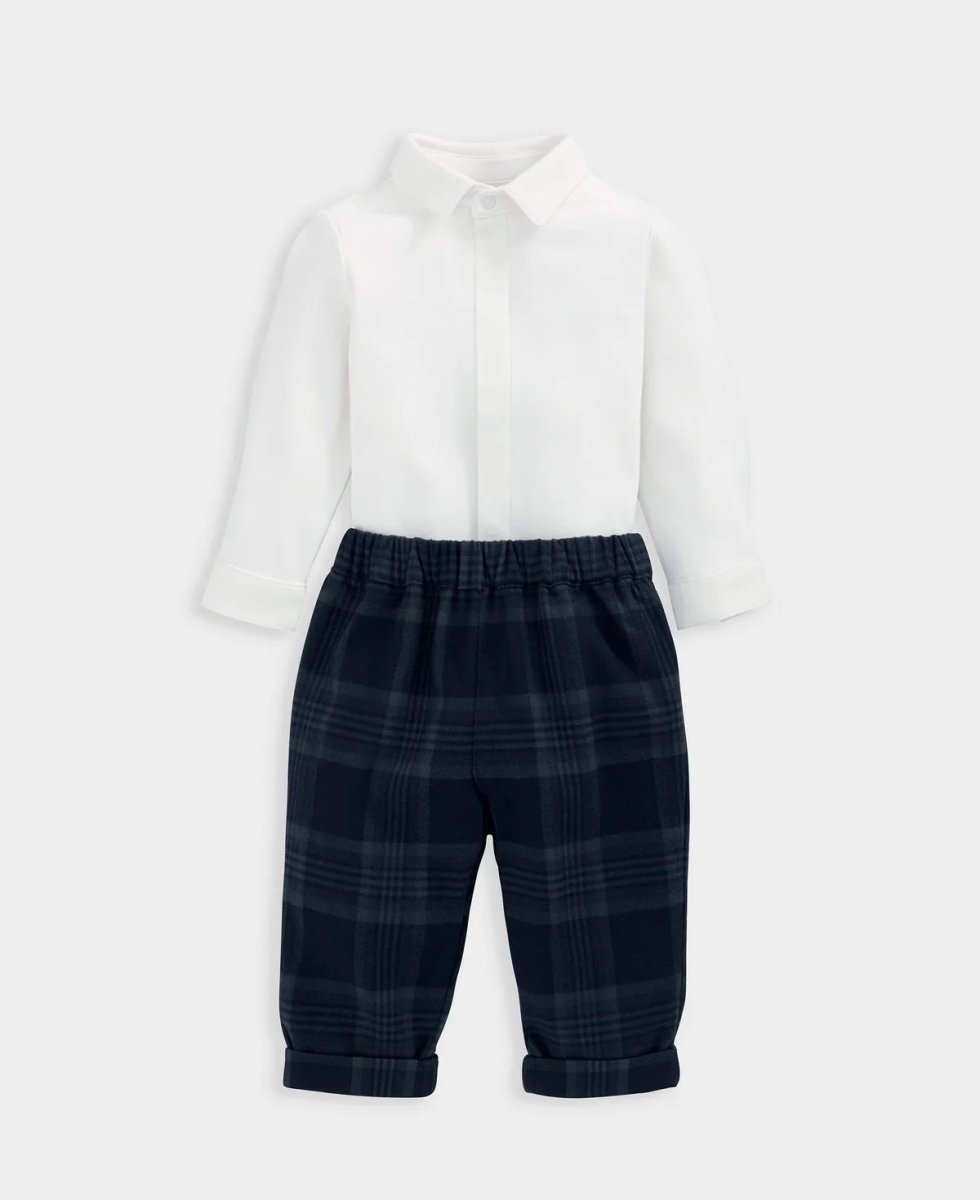 Woven Check Trousers & Bodysuit | Set | Mamas & Papas for Mamas & Papas LB - 6hr