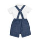 Woven Dungarees & Bodysuit - Blue | Set | Mamas & Papas for Mamas & Papas LB - 6hr