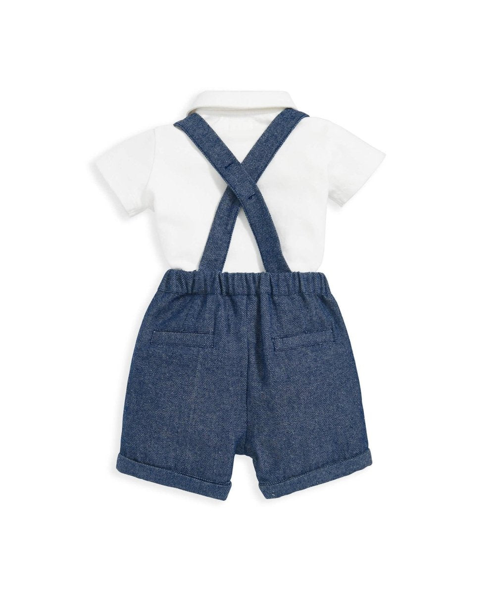 Woven Dungarees & Bodysuit - Blue | Set | Mamas & Papas for Mamas & Papas LB - 6hr